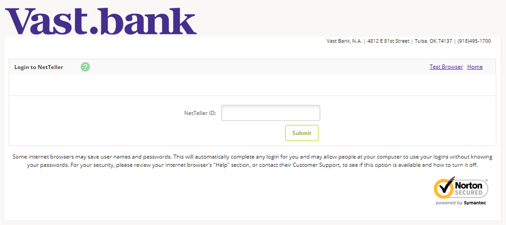 vast crypto bank login